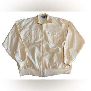 Vintage John Blair Men’s Medium M Yellow Shirt Jacket Zip Up Long Sleeve 80s Y2k